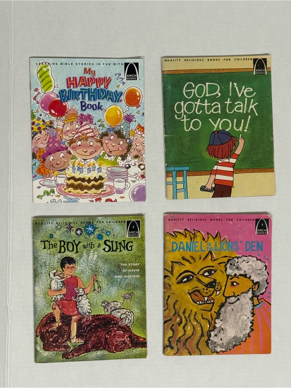 Vintage Lot of 4 Arch Books Childrens Religious Bible Story Paperbacks 60s - 90s